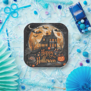 Assiettes En Carton Happy Halloween Maison mignonne & Festive Hallowee