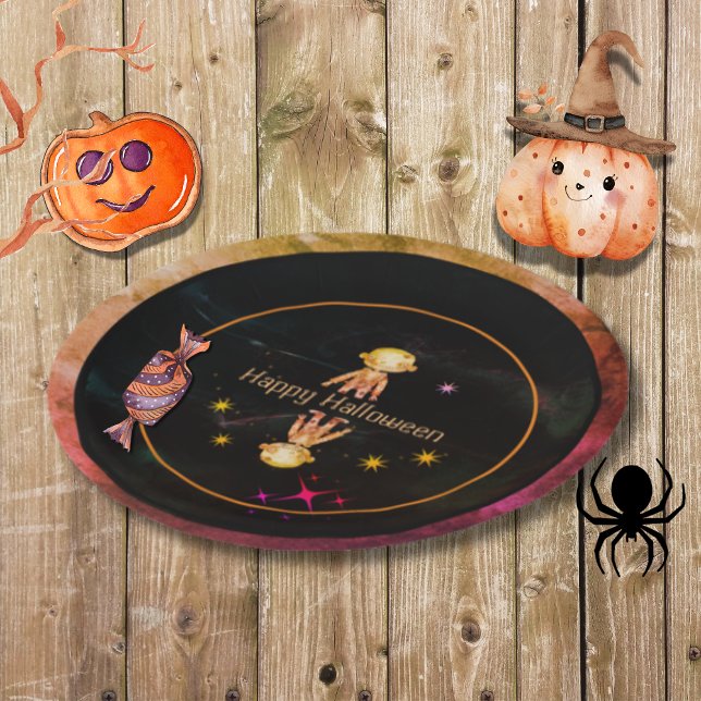 Assiettes En Carton Happy Halloween Petit Monster (Happy Halloween Little Monster Paper Plates)