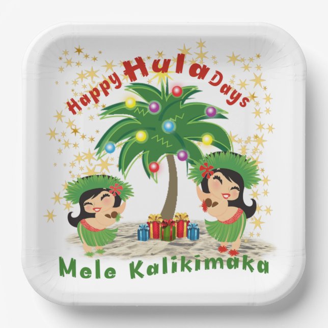 Assiettes En Carton Happy Hula Days 3 Plaque papier (Recto)