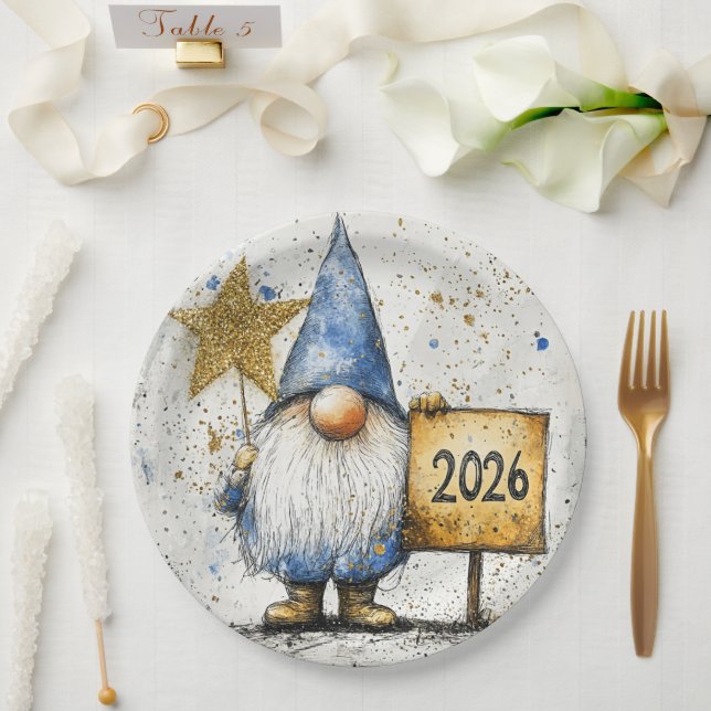 Assiettes En Carton Happy New Year, 2026, Celebration (Mariage)