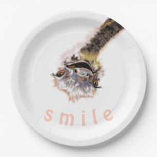 Assiettes En Carton Happy Ostrich - Choisissez votre couleur préfér