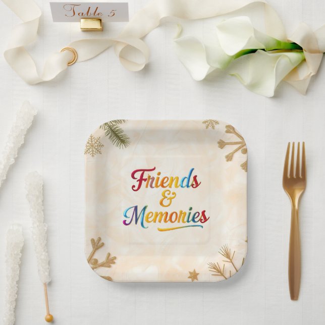 Assiettes En Carton "Happy Souls Connected" (Mariage)