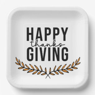 Assiettes En Carton Happy Thanksgiving
