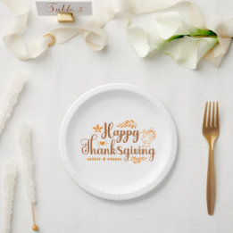Assiettes En Carton Happy Thanksgiving