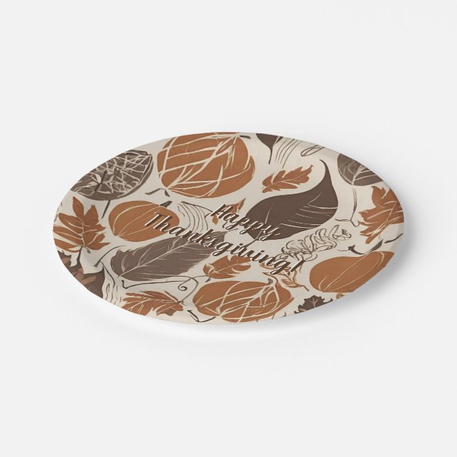 Assiettes En Carton Happy Thanksgiving (Angle)