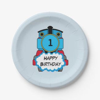 Assiettes En Carton Happy Train boy birthday plate