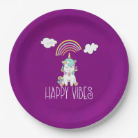 Happy Vibes Typographie Awesome Rainbow & Unicorn