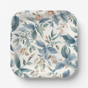 Assiettes En Carton Harmonie Botanique Minimaliste – Vert Doux & Beige