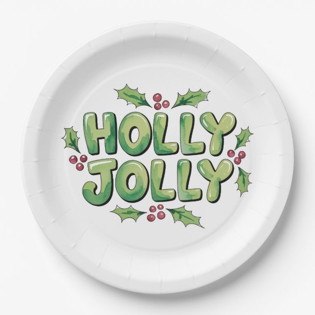 Assiettes En Carton Harmonie joyeuse de Noël (Devant)