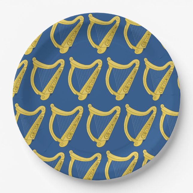 Assiettes En Carton Harpe irlandaise (Devant)