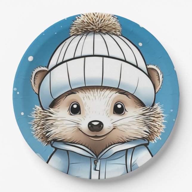 Assiettes En Carton Harper Hedgehog (face) (Devant)
