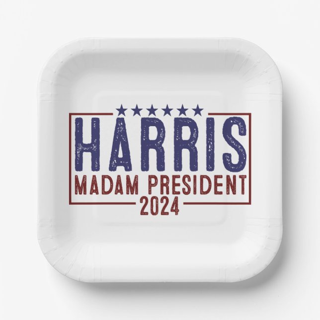 Assiettes En Carton Harris Madame la Présidente 2024 (Recto)