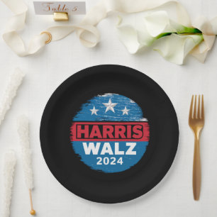 Assiettes En Carton Harris Walz 2024 Élection Kamala Harris Tim Waltz 