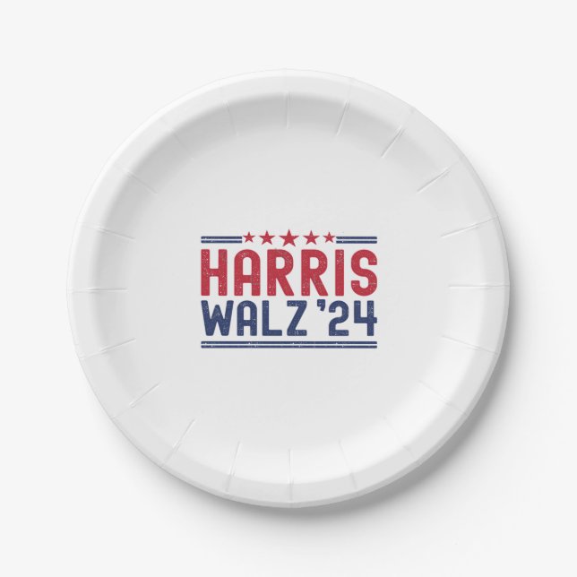 Assiettes En Carton Harris Walz 2024 - Harris Walz 2024 Nous ne sommes (Devant)