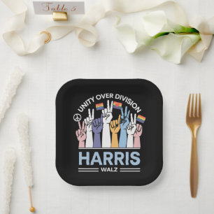 Assiettes En Carton Harris Walz Valse 2024 Unité au-delà de la divisio
