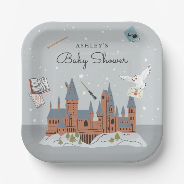 Assiettes En Carton Harry Potter | Baby Shower au Château de Poudlard (Recto)