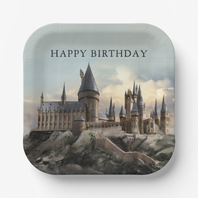 Assiettes En Carton Harry Potter | Château de Poudlard de jour (Recto)