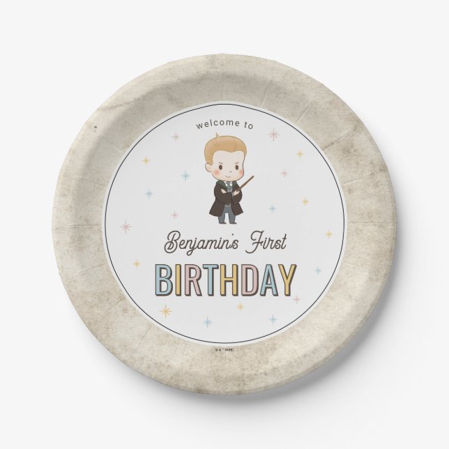 Assiettes En Carton Harry Potter Chibi Draco Malfoy Magicien Anniversa (Devant)
