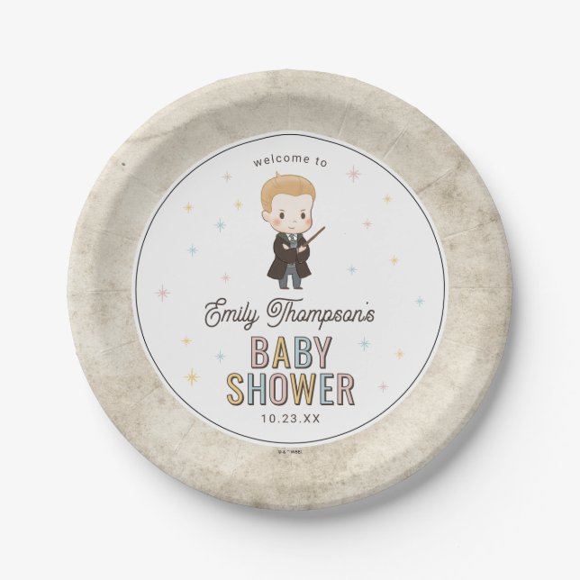 Assiettes En Carton Harry Potter Chibi Draco Malfoy Wizard Baby Shower (Devant)