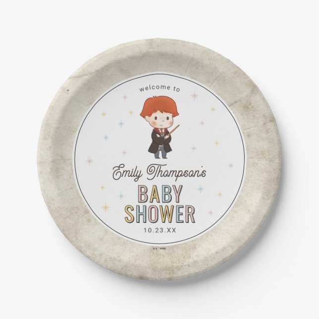 Assiettes En Carton Harry Potter Chibi Ron Weasley Wizard Baby Shower (Devant)