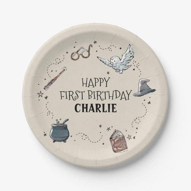 Assiettes En Carton Harry Potter First Birthday (Devant)