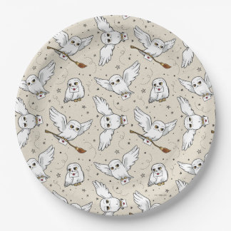 Assiettes En Carton Harry Potter | Motif Hedwig - Baby Shower