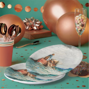 Assiettes En Carton Hauling In The Nets (1887) Par Winslow Homer