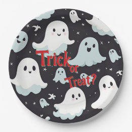 Assiettes En Carton Hauned House Trick Treat Halloween