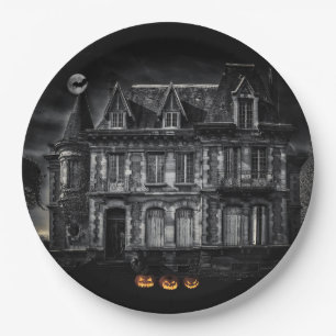 Assiettes En Carton Haunted House Halloween