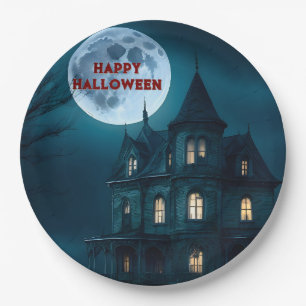 Assiettes En Carton Haunted Mansion Halloween Plaques de papier de fêt