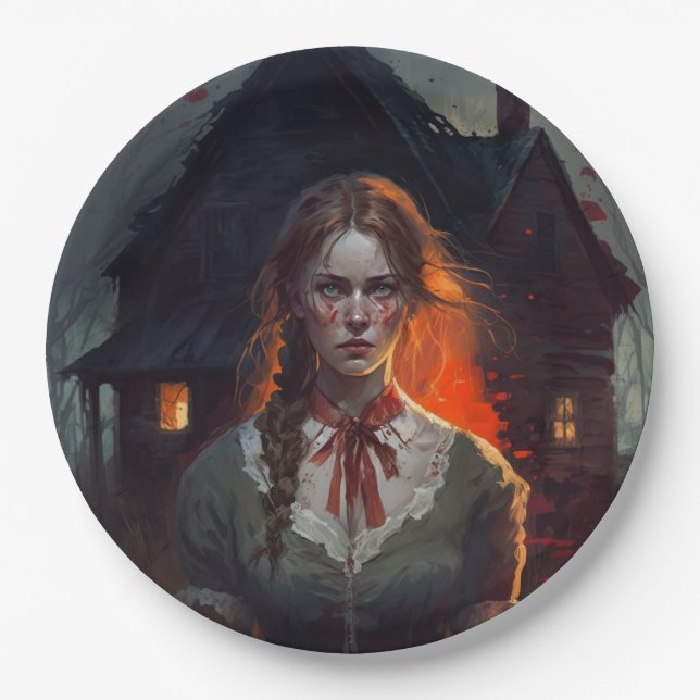 Assiettes En Carton Haunting house (Devant)