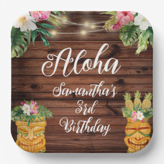 Assiettes En Carton Hawaiian Aloha Tropical Birthday Luau Party