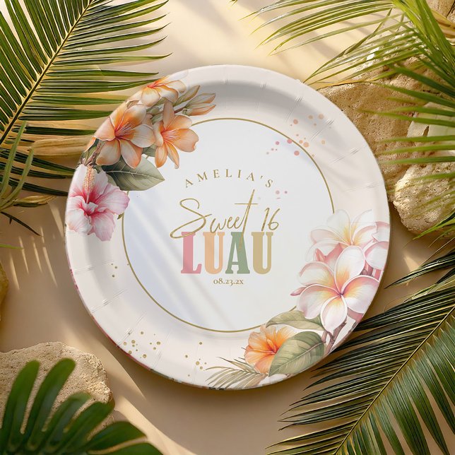 Assiettes En Carton Hawaiian Luau Sweet sixteen ID1092 (Créateur téléchargé)
