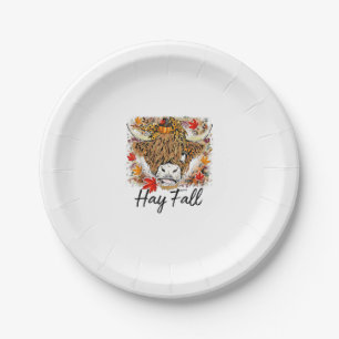 Assiettes En Carton Hay Fall Highland Cow Leopard Thanksgiving Heifer