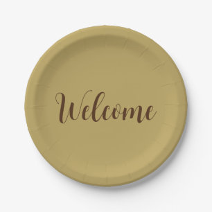 Assiettes En Carton Hazelnut Color Welcome Nom professionnel Modèle