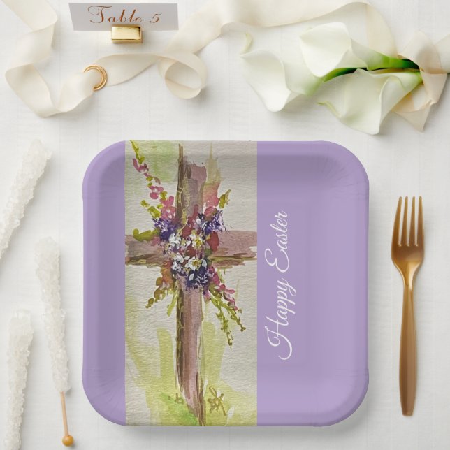 Assiettes En Carton He is Risen  (Mariage)