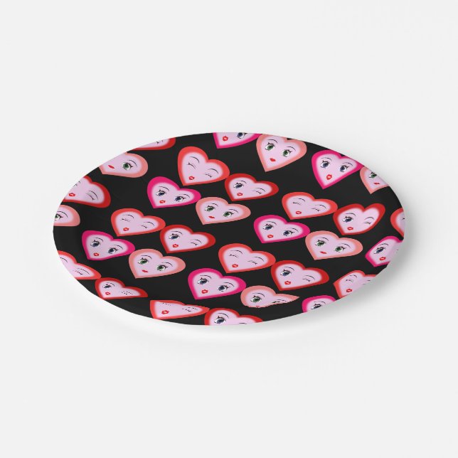Assiettes En Carton Heart Emoji Emoticons Mode (Angle)