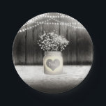 Assiettes En Carton Heart Mason Jar & Baby's Breath Rustic Mariage<br><div class="desc">Coeur Mason Jar & Bébé's Breath Rustic Plaques Mariages. Customisez avec tout texte. Des éléments correspondants sont disponibles.</div>