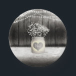Assiettes En Carton Heart Mason Jar & Baby's Breath Rustic Mariage<br><div class="desc">Coeur Mason Jar & Bébé's Breath Rustic Plaques Mariages. Customisez avec tout texte. Des éléments correspondants sont disponibles.</div>