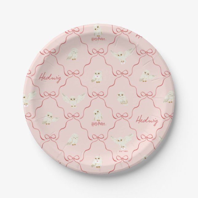 Assiettes En Carton Hedwig Pink Ribbon Pattern (Devant)