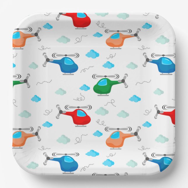 Assiettes En Carton Helicopter  (Recto)