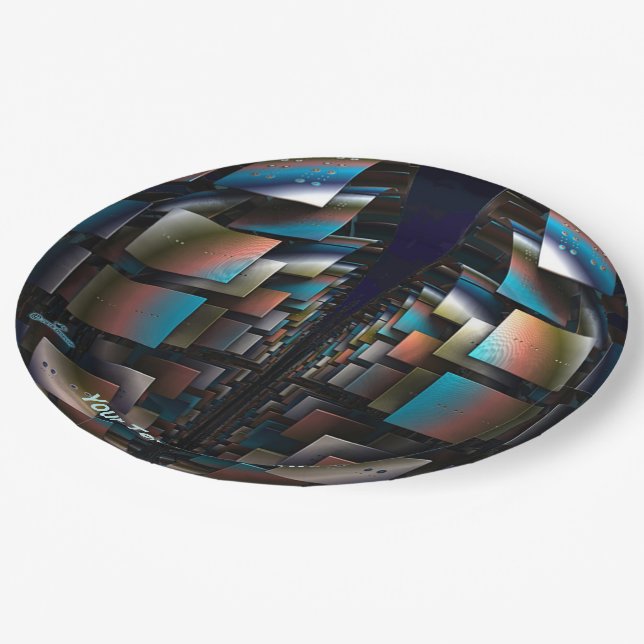 Assiettes En Carton Hémisphères concentrés (Angle)