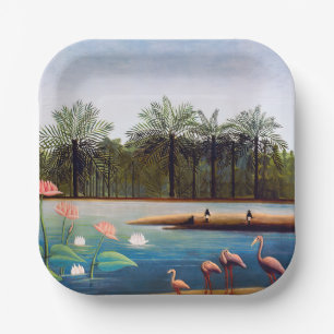 Assiettes En Carton Henri Rousseau - Les Flamants