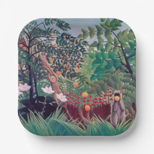 Assiettes En Carton Henri Rousseau - Paysage Exotique