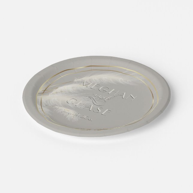 Assiettes En Carton Herbe Chic Pampas (Angle)