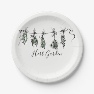 Assiettes En Carton Herbes du jardin