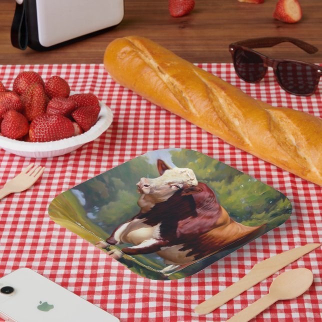 Assiettes En Carton Hereford Bull (Pique-nique)