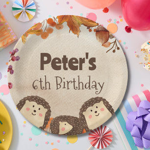 Assiettes En Carton Hérisson aquarelle