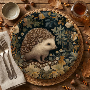Assiettes En Carton Hérisson dans le style Forest William Morris