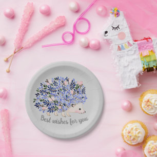 Assiettes En Carton Hérisson de l'aquarelle du bois